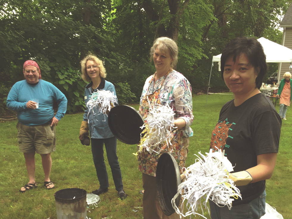 Hudson River Potters raku firing with guest artist Bob Green